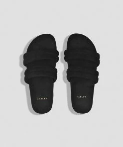 Varley Giles Quilted Slides Black