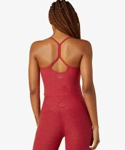Beyond Yoga Slim Racer Tank Currant Red Heather