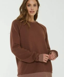 Project Social T Thermal Mix Sweatshirt Whiskey Rust