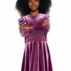Chaser Velvet Puff Sleeve Dress Plum Pie
