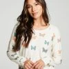 Chaser Long Sleeve Bliss Knit Pullover Antique White