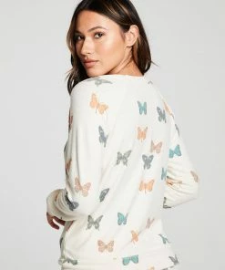 Chaser Long Sleeve Bliss Knit Pullover Antique White