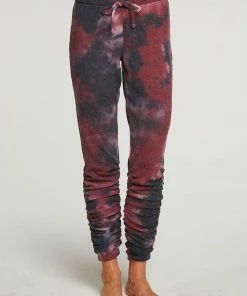 Chaser Rib Shirred Jogger Blackberry Tie Dye