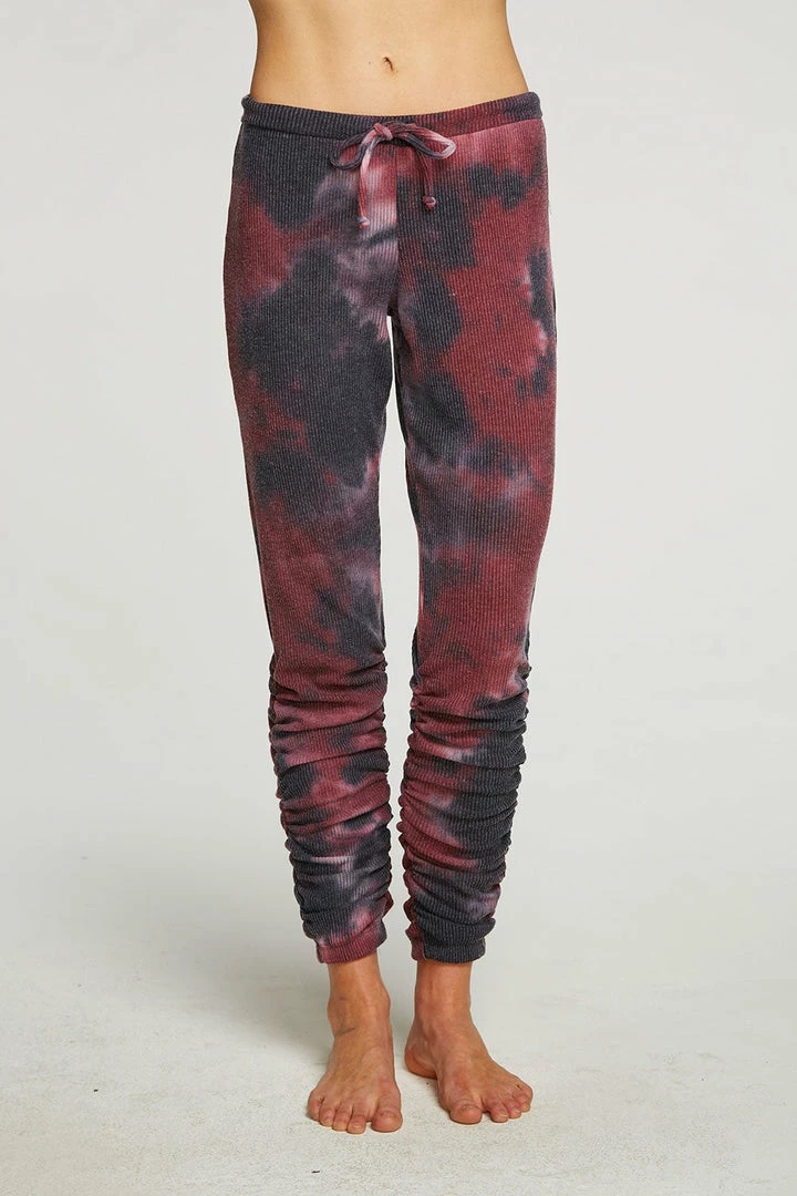 Chaser Rib Shirred Jogger Blackberry Tie Dye 3 Chaser Rib Shirred Jogger Blackberry Tie Dye