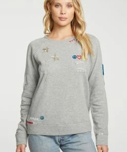 Chaser Novelty Fleece Pullover Heather Grey