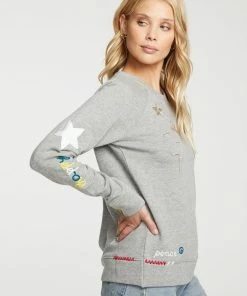 Chaser Novelty Fleece Pullover Heather Grey