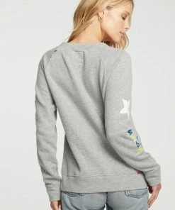 Chaser Novelty Fleece Pullover Heather Grey