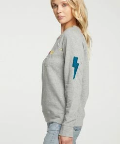 Chaser Novelty Fleece Pullover Heather Grey