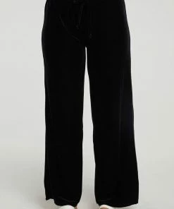 Chaser Velvet Wide Leg Black