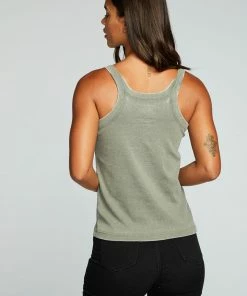 Chaser Vintage Rib Snap Tank Dill