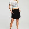 Chaser Smocked Rib Skirt Black