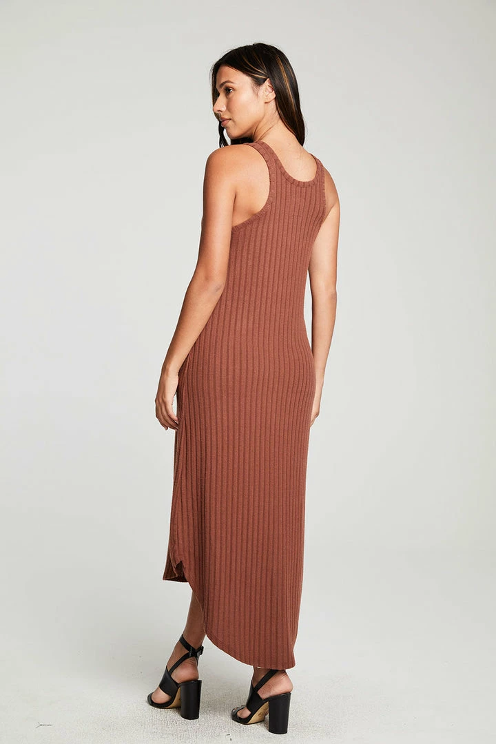 Chaser Poor Boy Rib Midi Tank Dress Cappuccino 4 Chaser Poor Boy Rib Midi Tank Dress Cappuccino