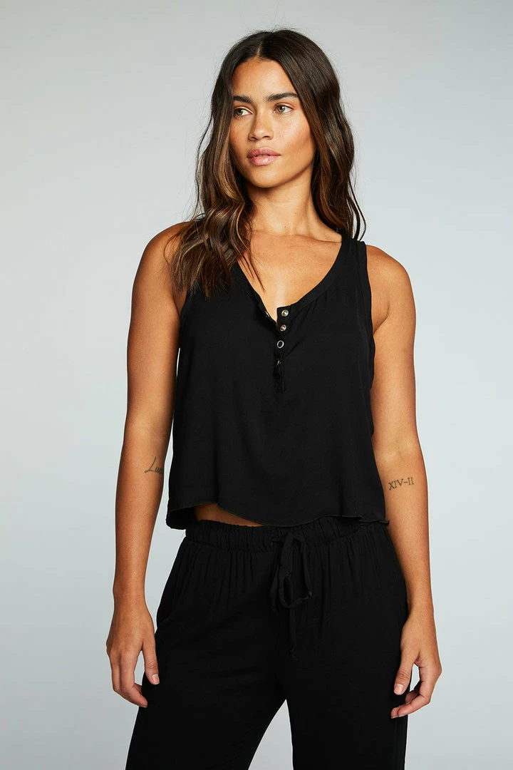 Chaser Snap Front Henley Black 3 Chaser Snap Front Henley Black