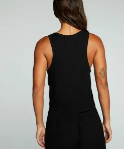 Chaser Snap Front Henley Black