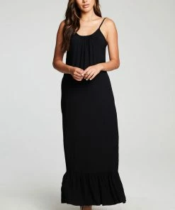 Chaser Heirloom Tiered Maxi Dress True Black