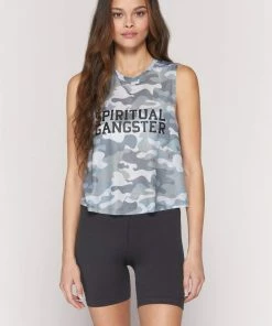 Spiritual Gangster Sgv Active Crop Tank Camo Print