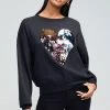 WildFox Harlequin Heart Sweatshirt Black