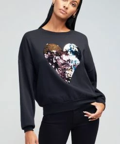 WildFox Harlequin Heart Sweatshirt Black