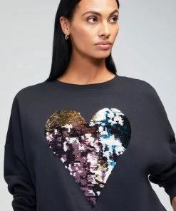 WildFox Harlequin Heart Sweatshirt Black