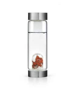 Fitness Gem Water Bottle Red Jasper, Magnesite, Clear Quartz