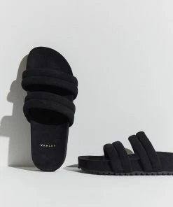 Varley Giles Quilted Slides Black