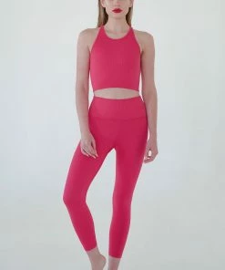 Avocado Midrise Universal Crop Legging Magenta Fuchisa