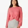 Beyond Yoga Twist It Crop Pullover Pink Crush