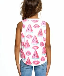 Chaser Girls Vintage Shirttail Muscle Watermelon