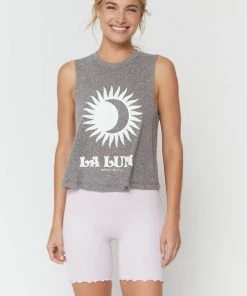 Spiritual Gangster Luna Crop Tank Heather Grey