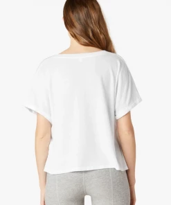 Beyond Yoga Deep V Pocket Tee White