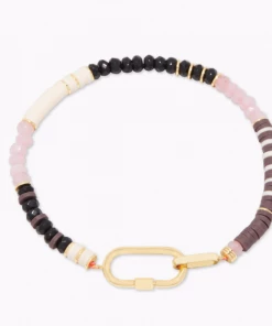 Gorjana Blair Gem Bracelet Gold Pink Jade And Black Jade Gifting