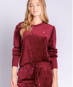 P.J. Salvage Velour Vanity Longsleeve Port