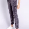 P.J. Salvage Velour Vanity Pant Charcoal