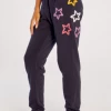 WildFox Star Stiches Knox Sweats Black