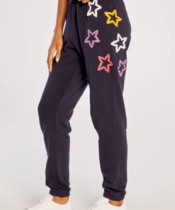WildFox Star Stiches Knox Sweats Black