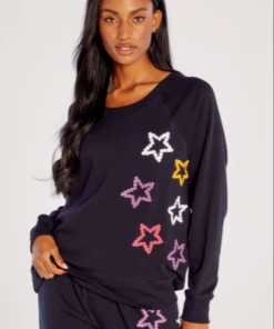 WildFox Star Stiches Longsleeve Black