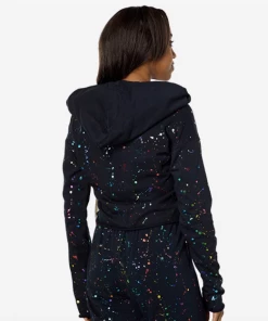 WildFox Foil Splatter Hoodie Black