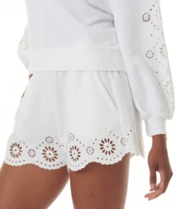 Splendid Brynn Eyelet Short White