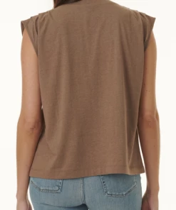 Splendid Jersey Pleated Tank Mocha