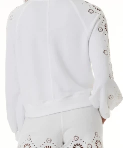 Splendid Brynn Eyelet Sweatshirt White