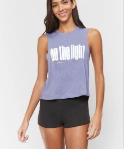 Spiritual Gangster Light Crop Tank Heather Blue Ash