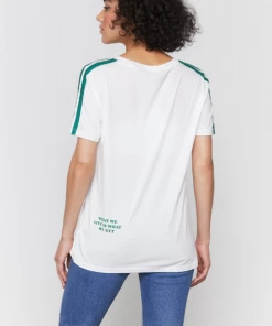 Spiritual Gangster V Neck Ringer Tee Stone/Clover