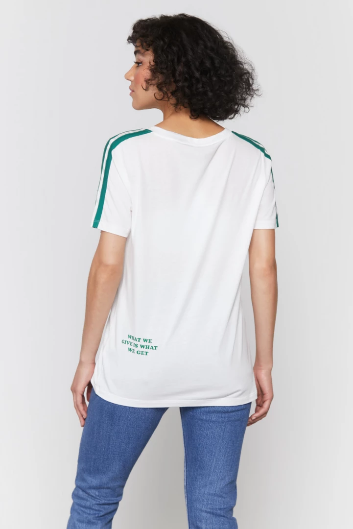 Spiritual Gangster V Neck Ringer Tee Stone/Clover 4 Spiritual Gangster V Neck Ringer Tee Stone/Clover