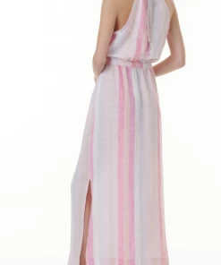 Splendid Kai Maxi Dress Hibiscus Stripe