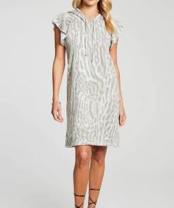 Chaser Flutter Sleeve Hooded Dress Tigress