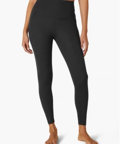 Beyond Yoga Heather Rib High Wasited Midi Black