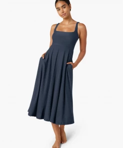Beyond Yoga Square Neck Dress Nocturnal Navy