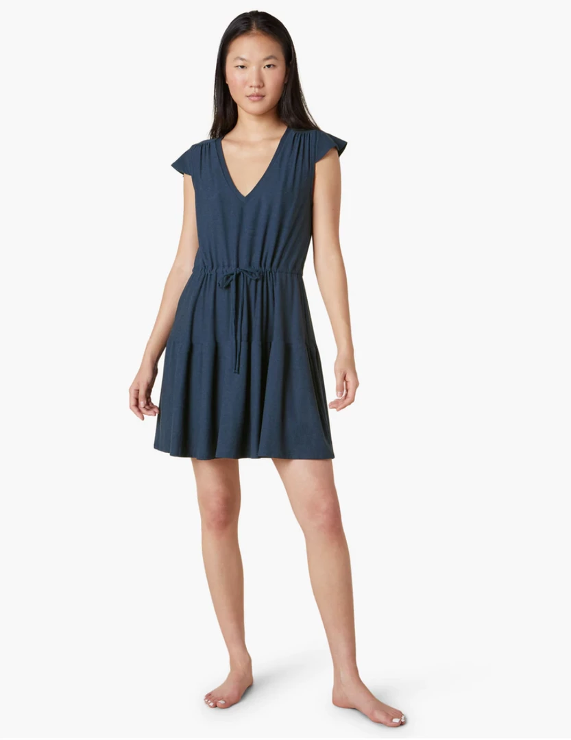 Beyond Yoga Ruffle Dress Nocturnal Navy 3 Beyond Yoga Ruffle Dress Nocturnal Navy