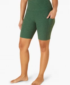 Beyond Yoga Pockets High Waisted Bike Short Pine