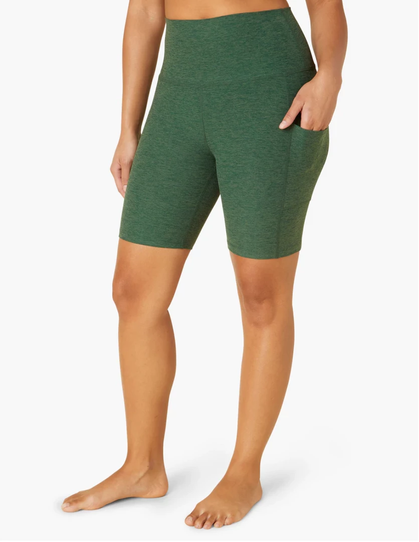 Beyond Yoga Pockets High Waisted Bike Short Pine 3 Beyond Yoga Pockets High Waisted Bike Short Pine